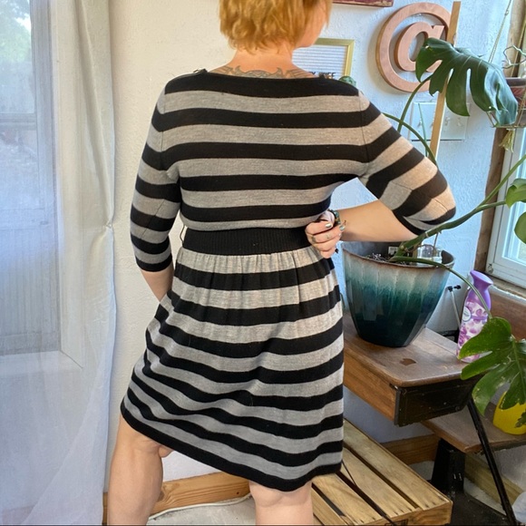 3.1 Phillip Lim Gray & Black Striped 100% Merino Wool Dress Size Small - Picture 6 of 16